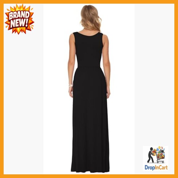 Classic Sleeveless Maxi Dress Loose Casual Maternity Elegant Summer Wear - Picture 5 of 7